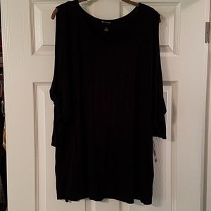 Black ladies cold shoulder top
